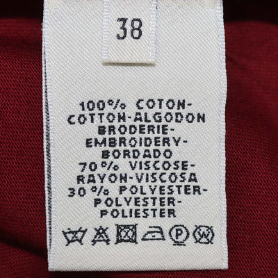 Hermes Maroon Cotton Embroidered Pocket T Shirt
