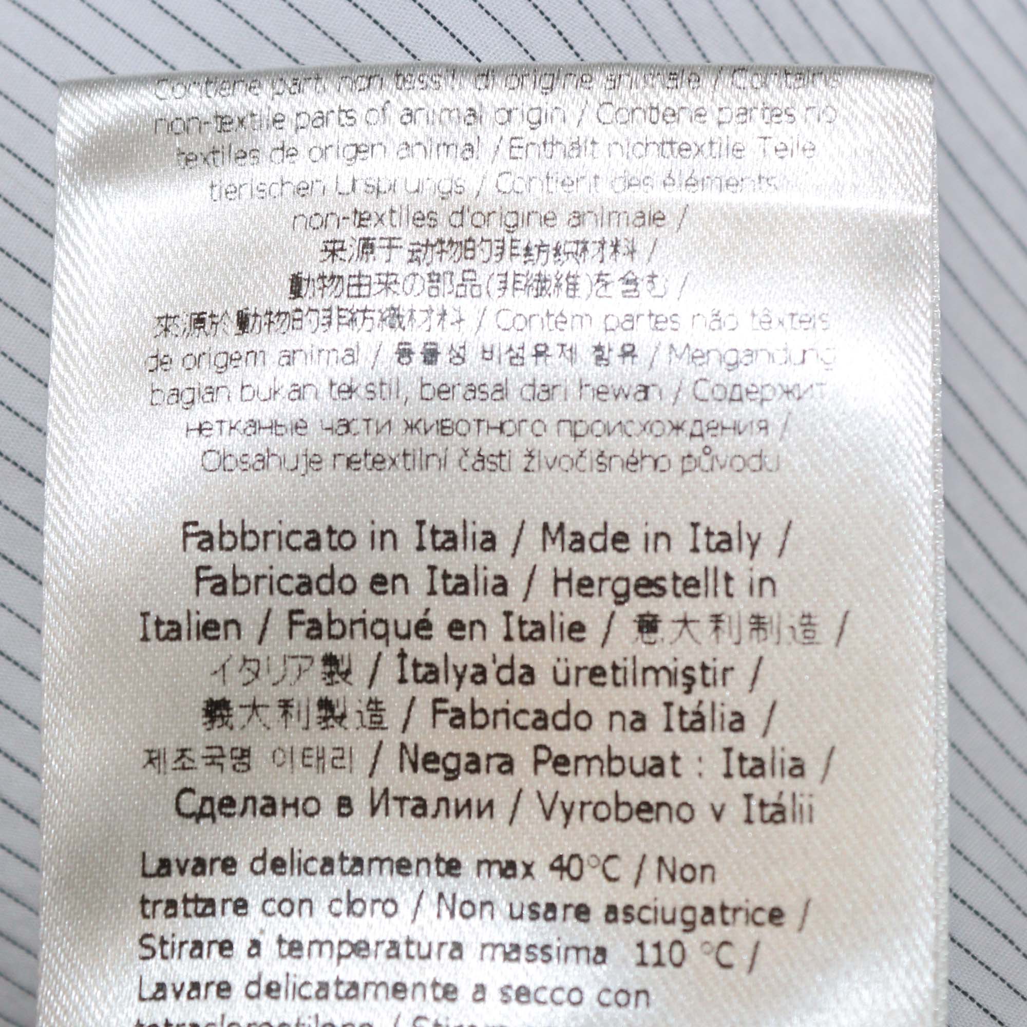 Fendi White/Black Pinstripe Long Sleeve Button Front Shirt