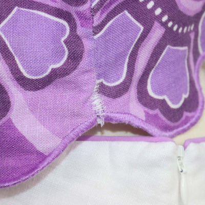 Farm Rio White,Purple Linen Floral Print Crop Top & Skirt Set