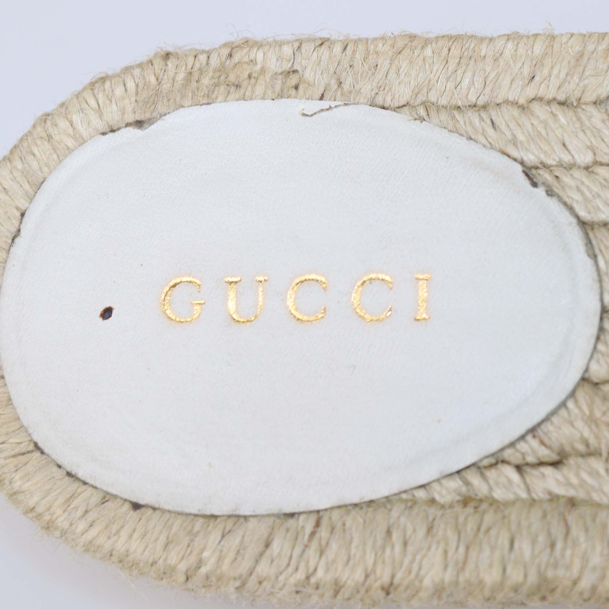 Gucci White Matelasse Leather GG Marmont Espadrille Mules
