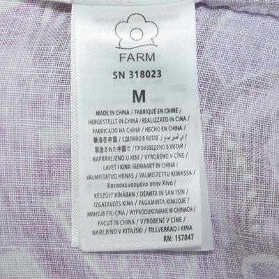 Farm Rio White,Purple Linen Floral Print Crop Top & Skirt Set