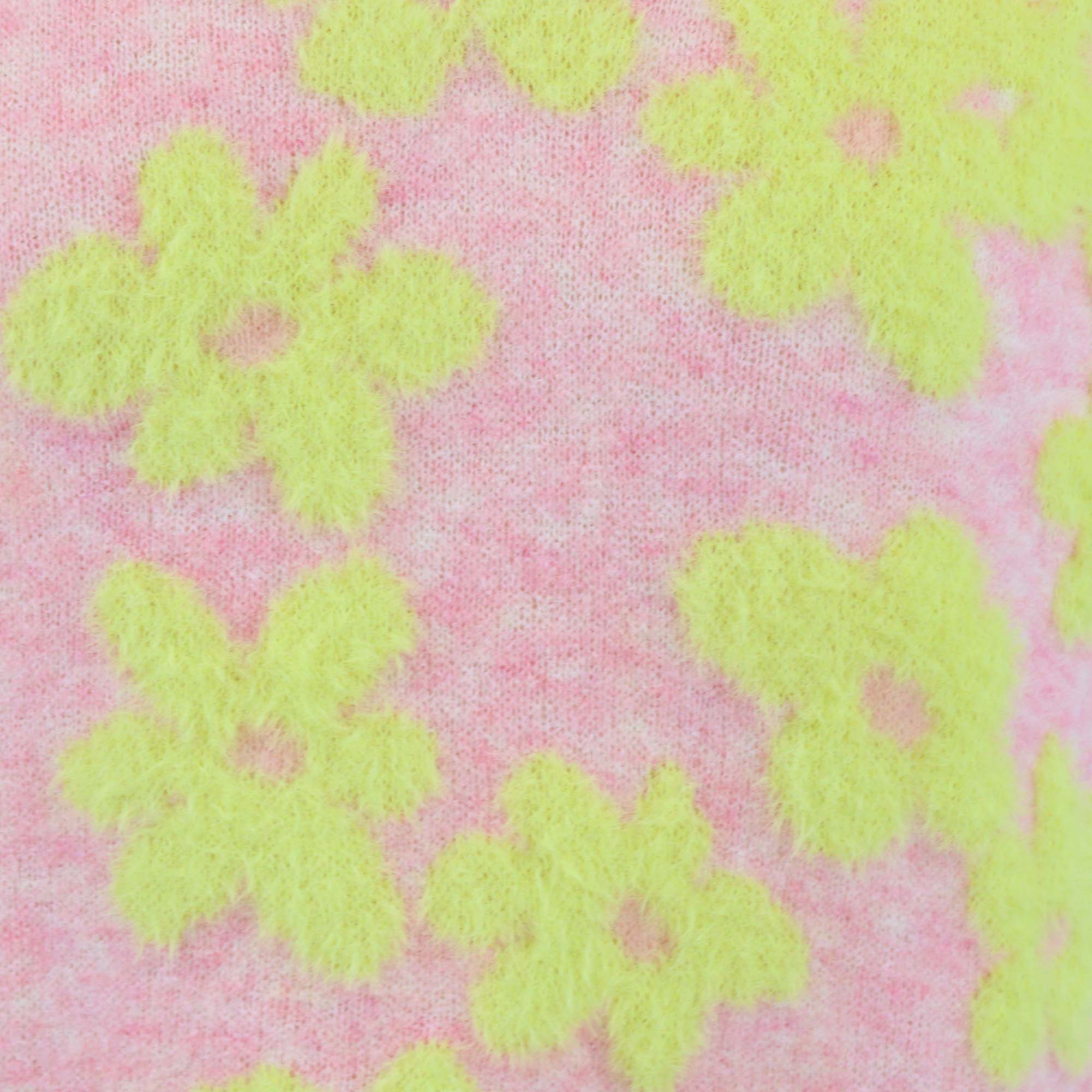 Mira Mikati Pink/Yellow Flower Intarsia Oversized Vest