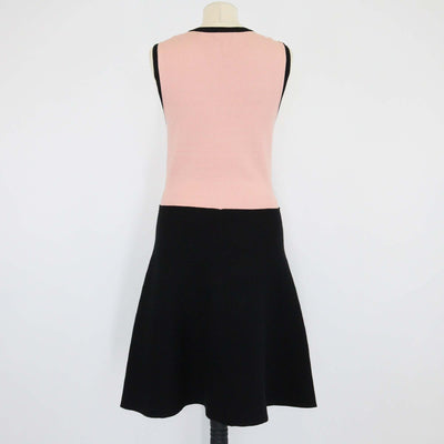 RED Valentino Pink/Black Viscose Knitted Lace Sleeveless Midi Dress