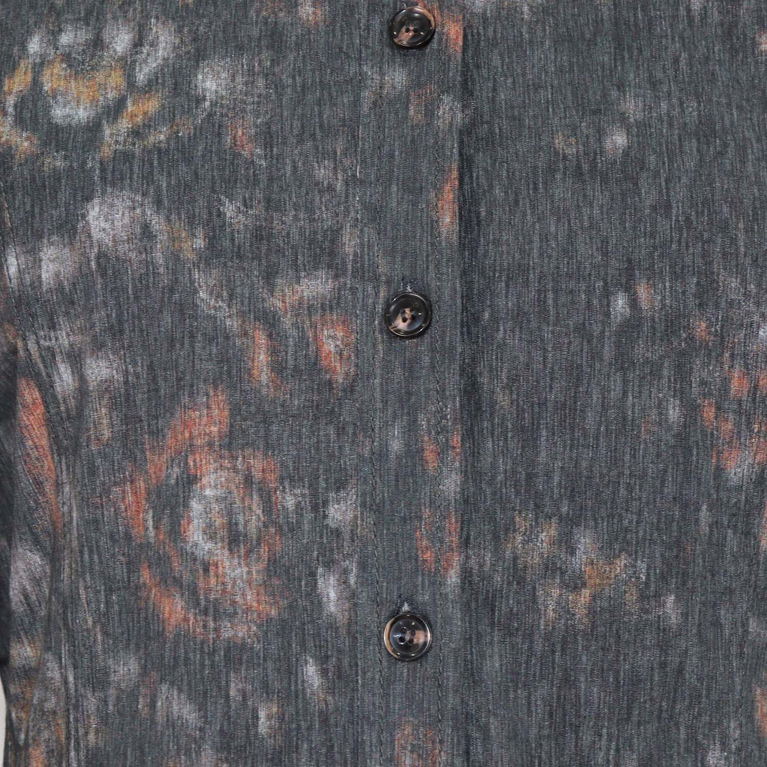Ganni Black Cotton Floral Phantom Shirt Dress