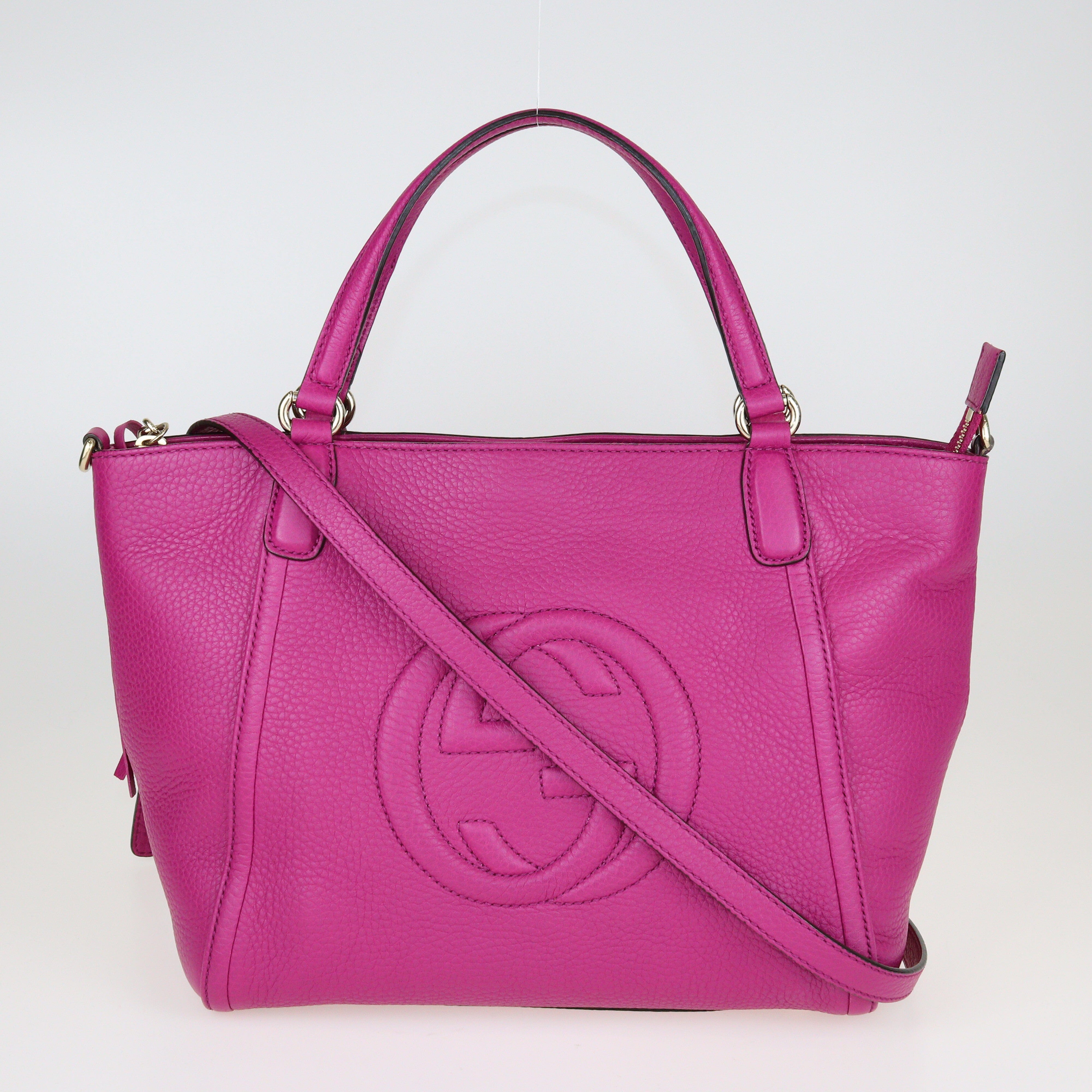 Fuchsia Interlocking GG Soho Bag