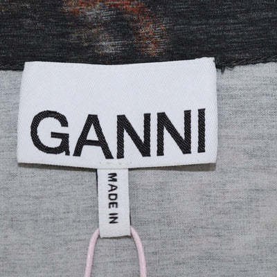 Ganni Black Cotton Floral Phantom Shirt Dress