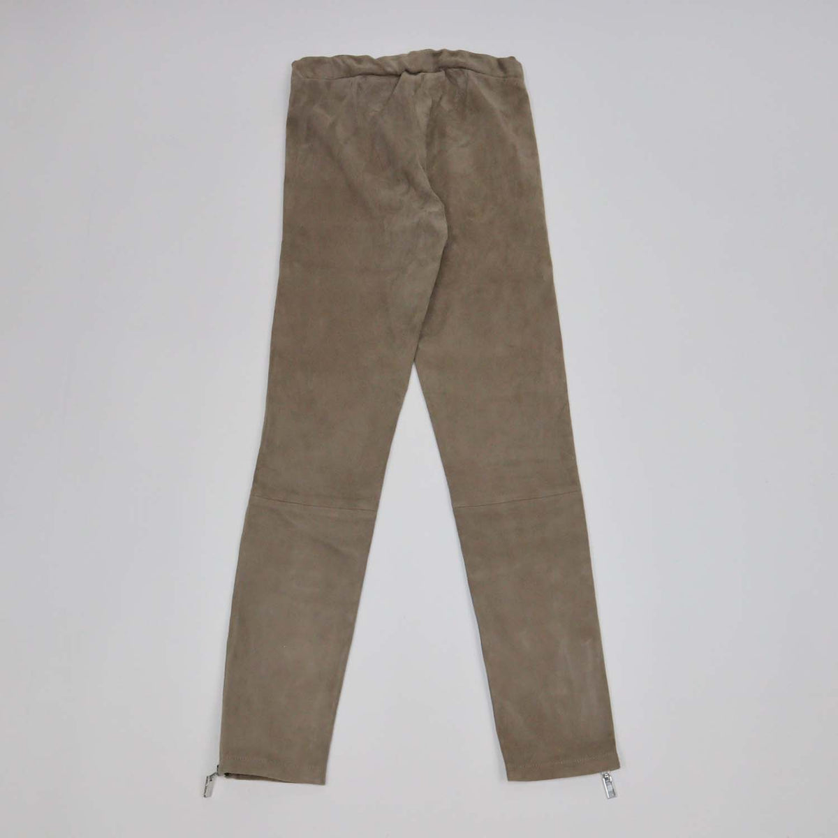 Arma Beige Suede Zip Detail Skinny Leg Pants