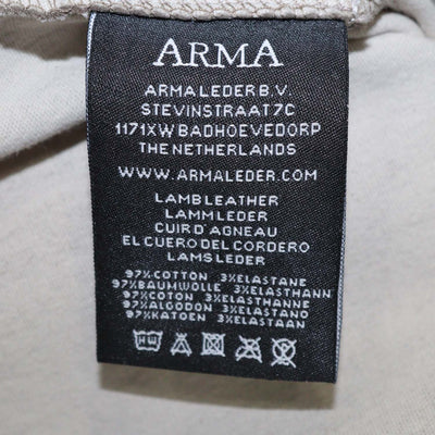 Arma Beige Suede Zip Detail Skinny Leg Pants