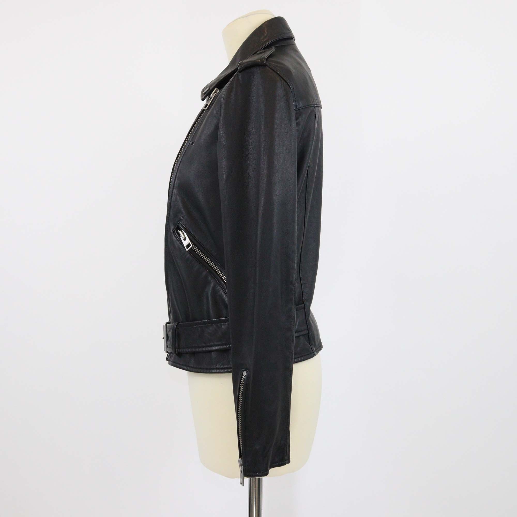 All Saints Black Leather Balfern Biker Jacket