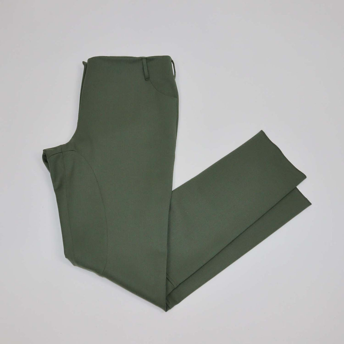 Franck Namani Green Wool Paneled Pants