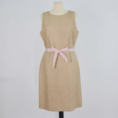 Paule Ka Beige Knit Blend Sleeveless Midi Dress