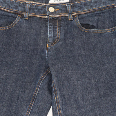 Givenchy Dark Blue Denim Zipper Waist Detail Pants