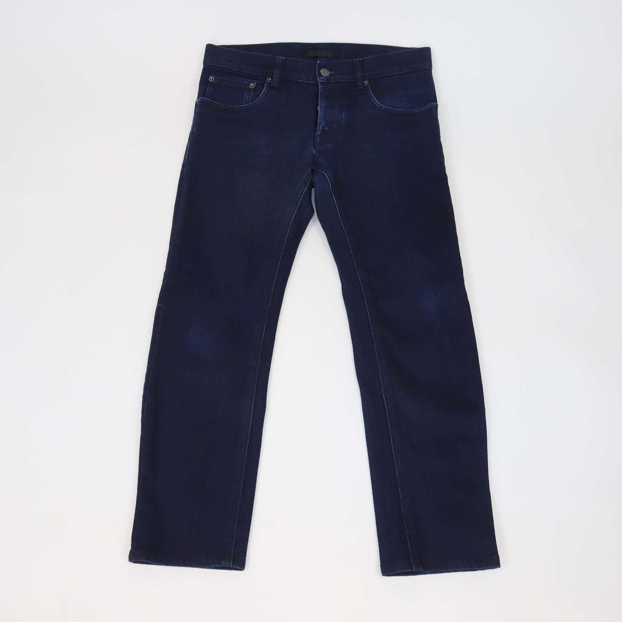 Prada Dark Blue Denim Tapered Fit Pants