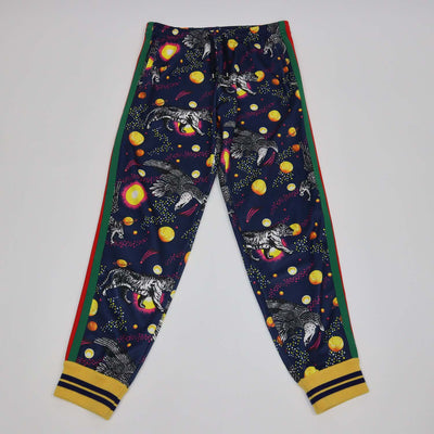 Gucci Multicolor Blend Polyester Space and Animals Print Track Pants