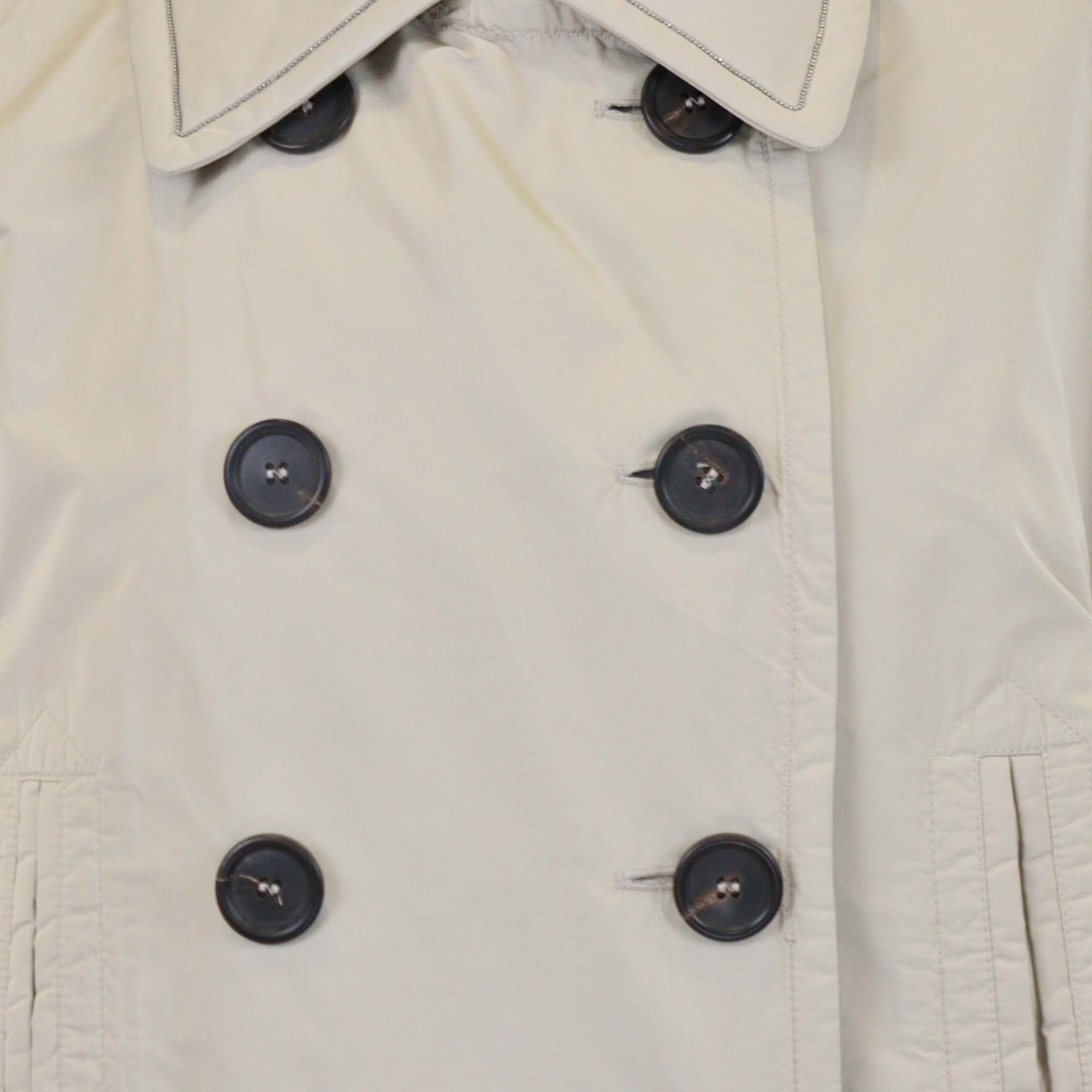 Brunello Cucinelli Beige Double Breasted Short Sleeve Jacket