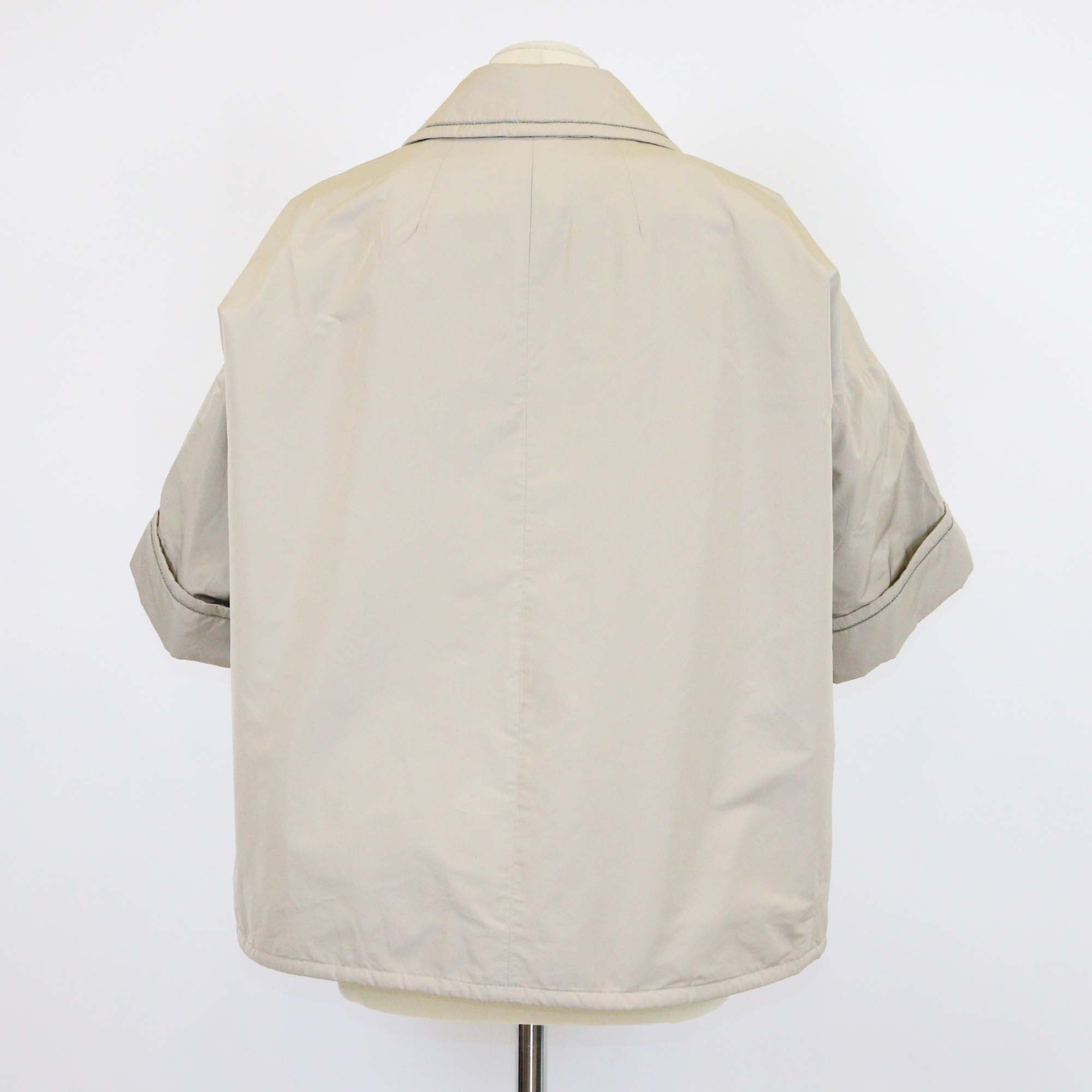 Brunello Cucinelli Beige Double Breasted Short Sleeve Jacket