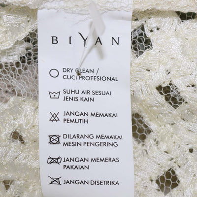 Biyan Cream Polyamide Sehati Beaded Floral Embroidered Blouse