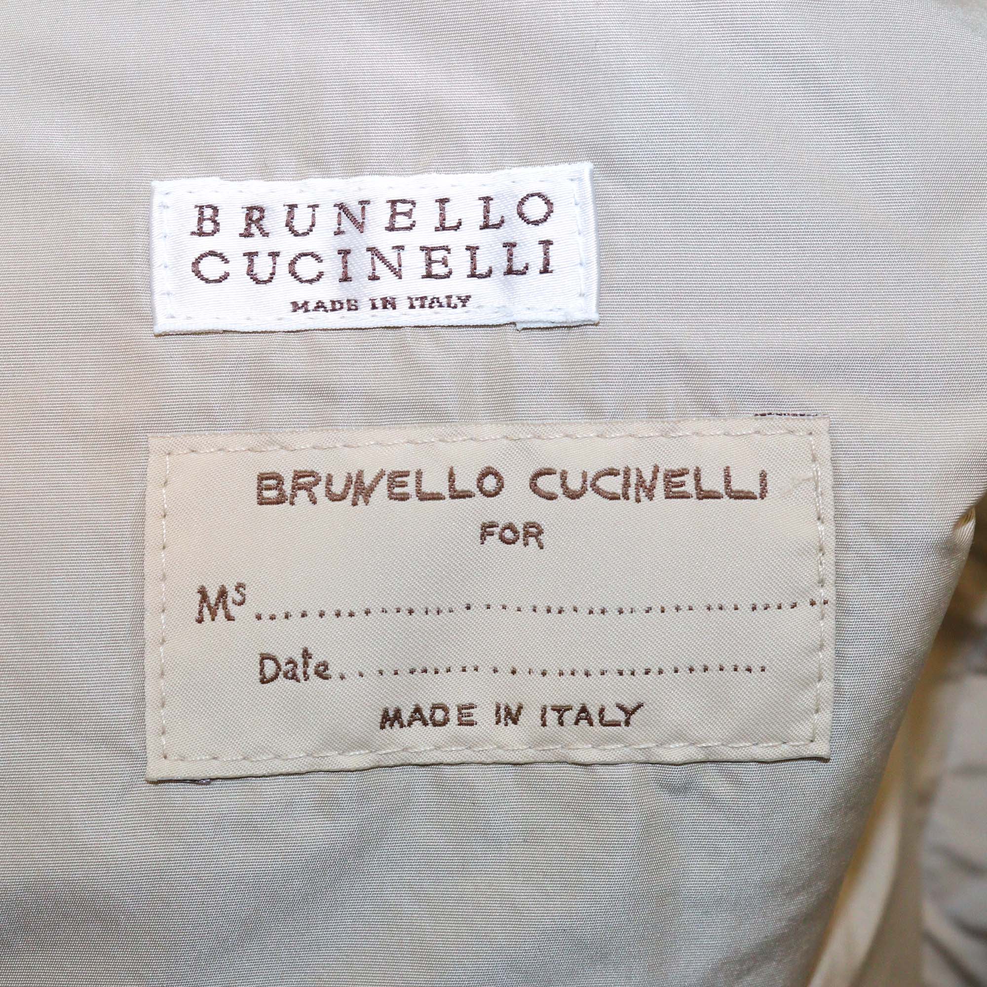 Brunello Cucinelli Beige Double Breasted Short Sleeve Jacket