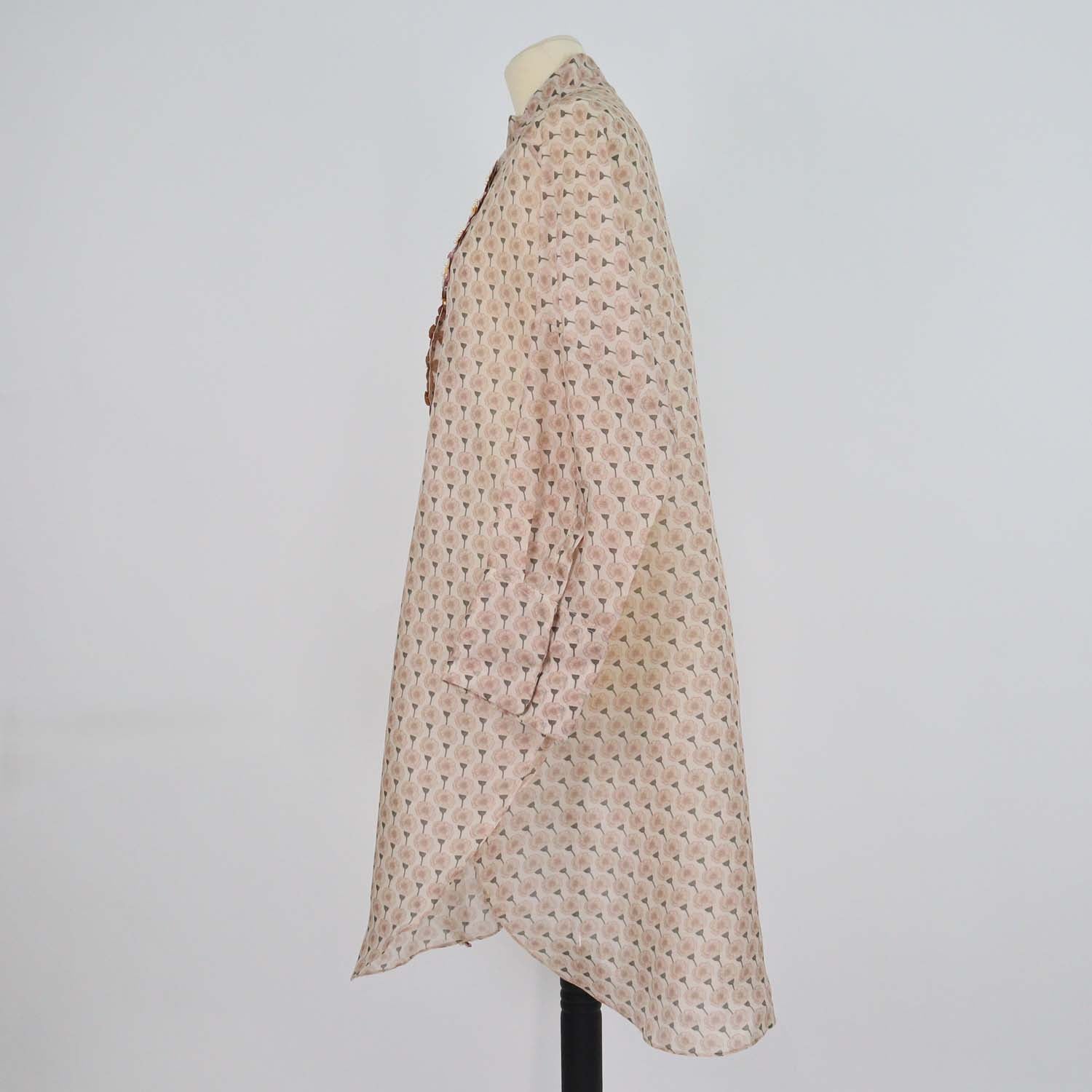 Biyan Multicolor Floral Print and Embellished Oversized Tunic Dress