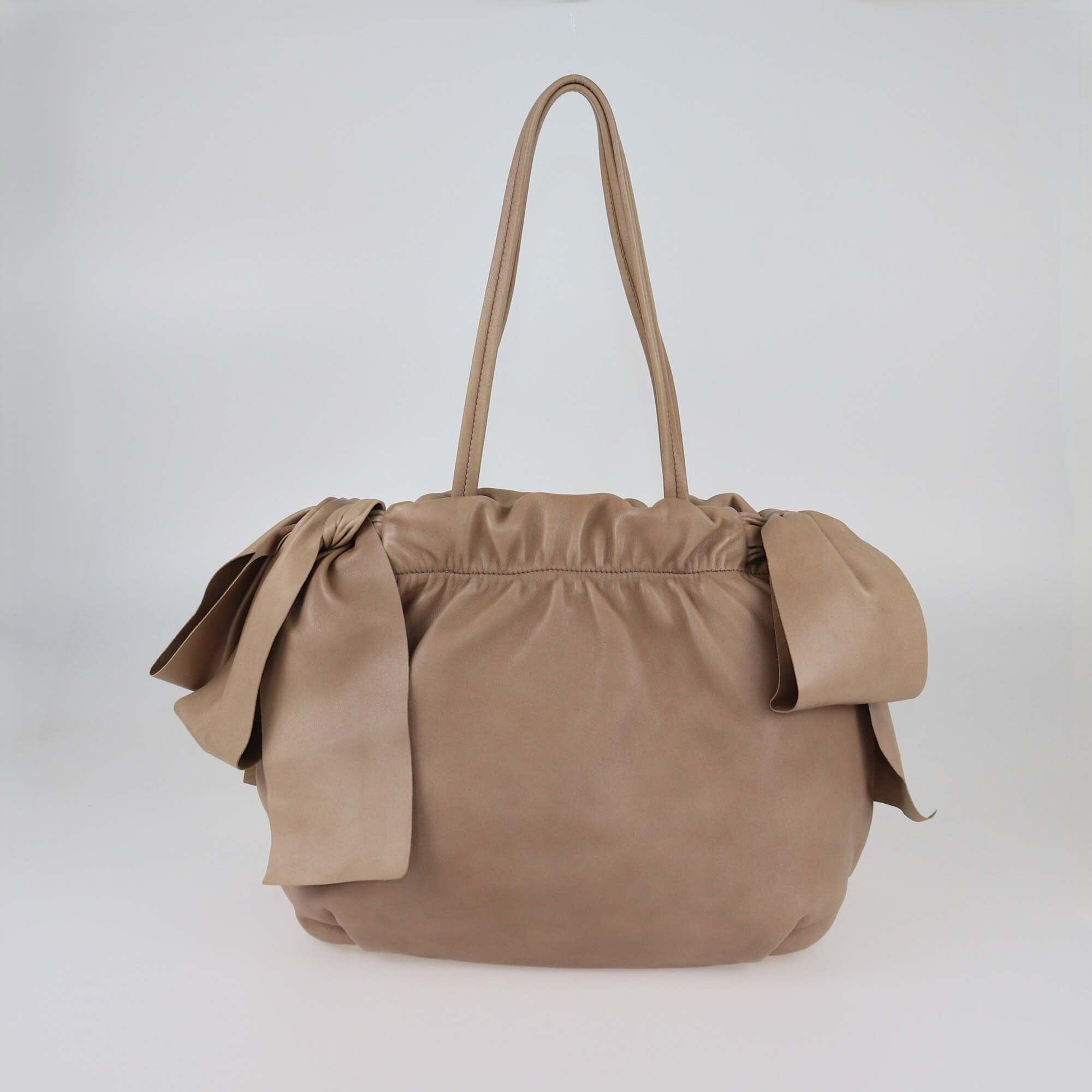 Prada Beige Bow Tote Womens Prada 