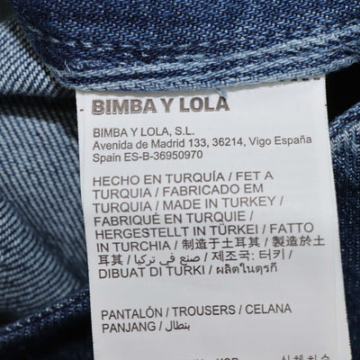 Bimba Y Lola Blue Denim Striped Wide Leg Pants