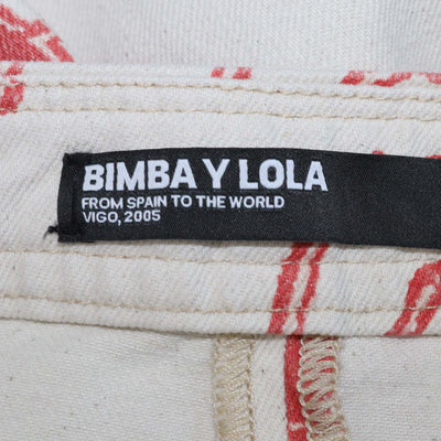 Bimba Y Lola Sand,Red Denim Printed Barrel Pants