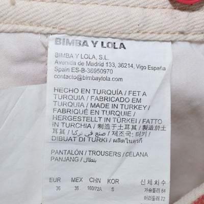 Bimba Y Lola Sand,Red Denim Printed Barrel Pants