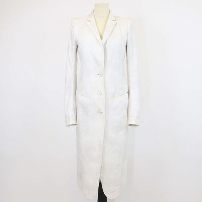 L.G.B. Off White Wool Blended Long Sleeve Coat