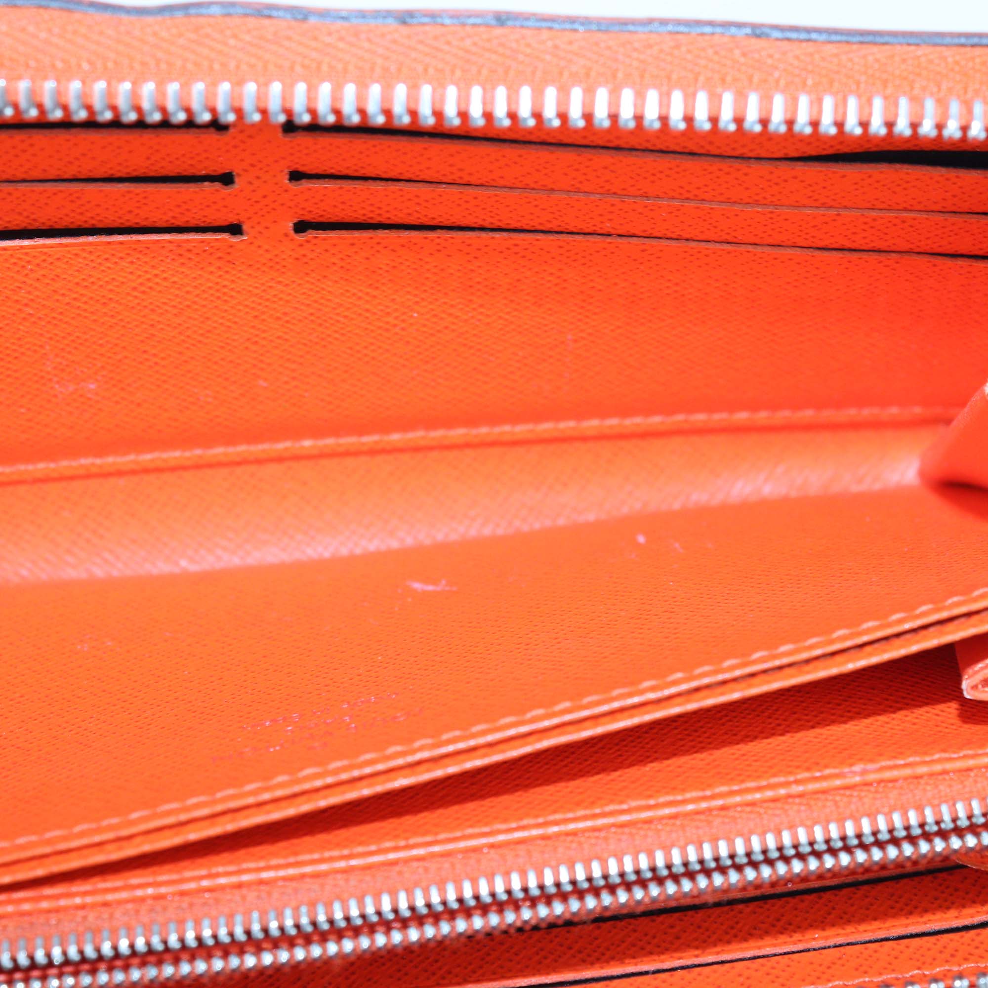 Louis Vuitton Orange Epi Leather Zippy Wallet