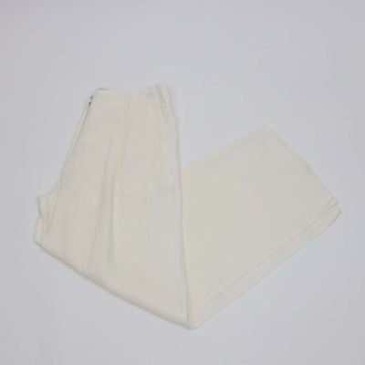 Woera Cream Linen Pleated Wide Leg Pants