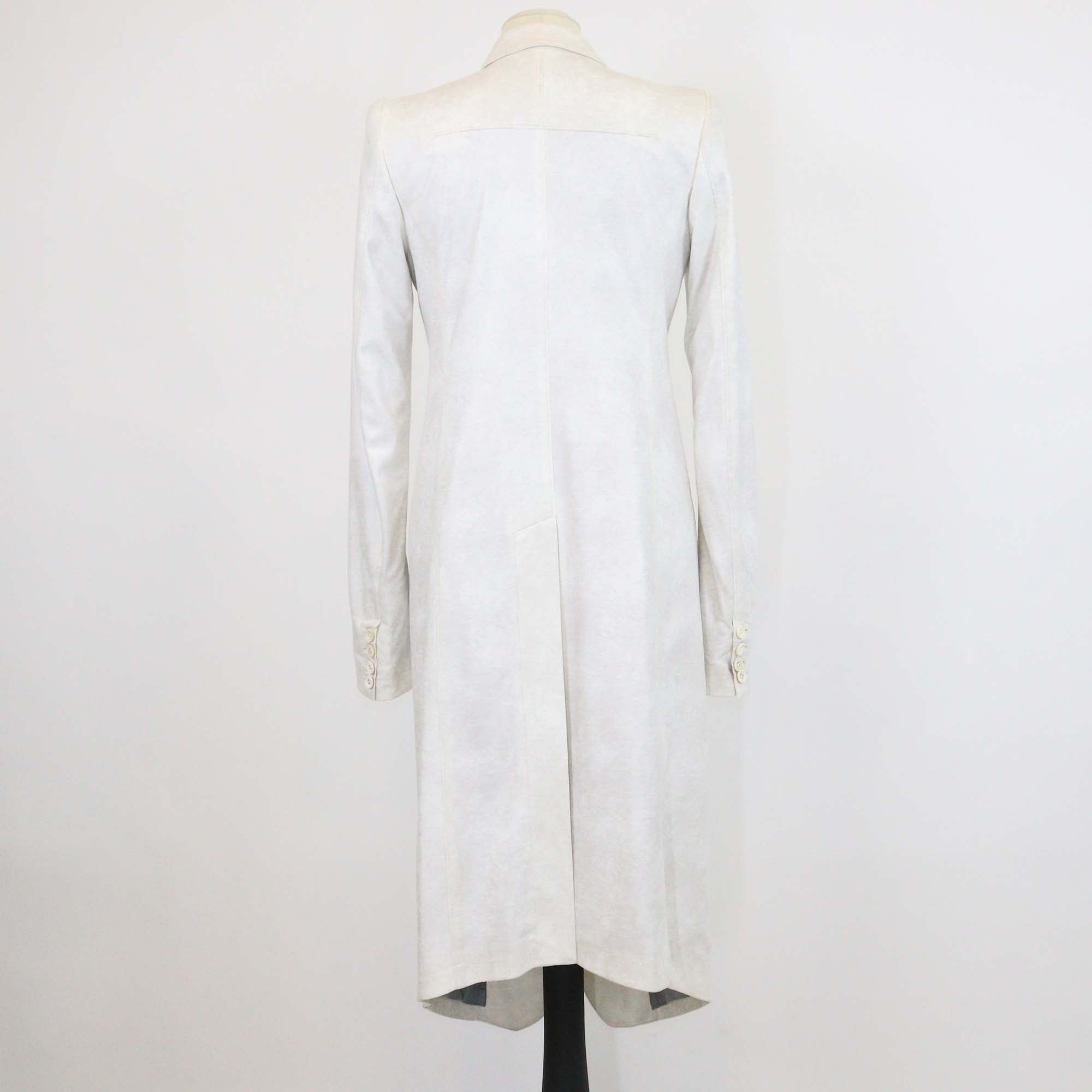 L.G.B. Off White Wool Blended Long Sleeve Coat