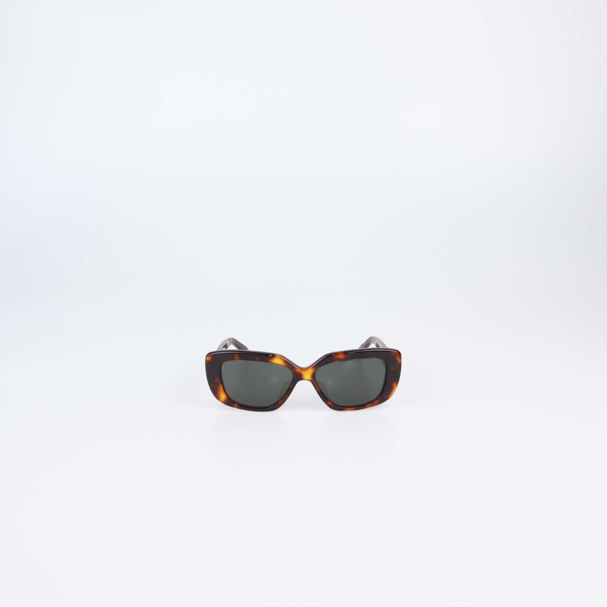 Celine Brown Tortoise Triomphe Rectangular Sunglasses
