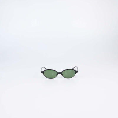 Karen Wazen Black Metal & Acetate Aria Olive Sunglasses