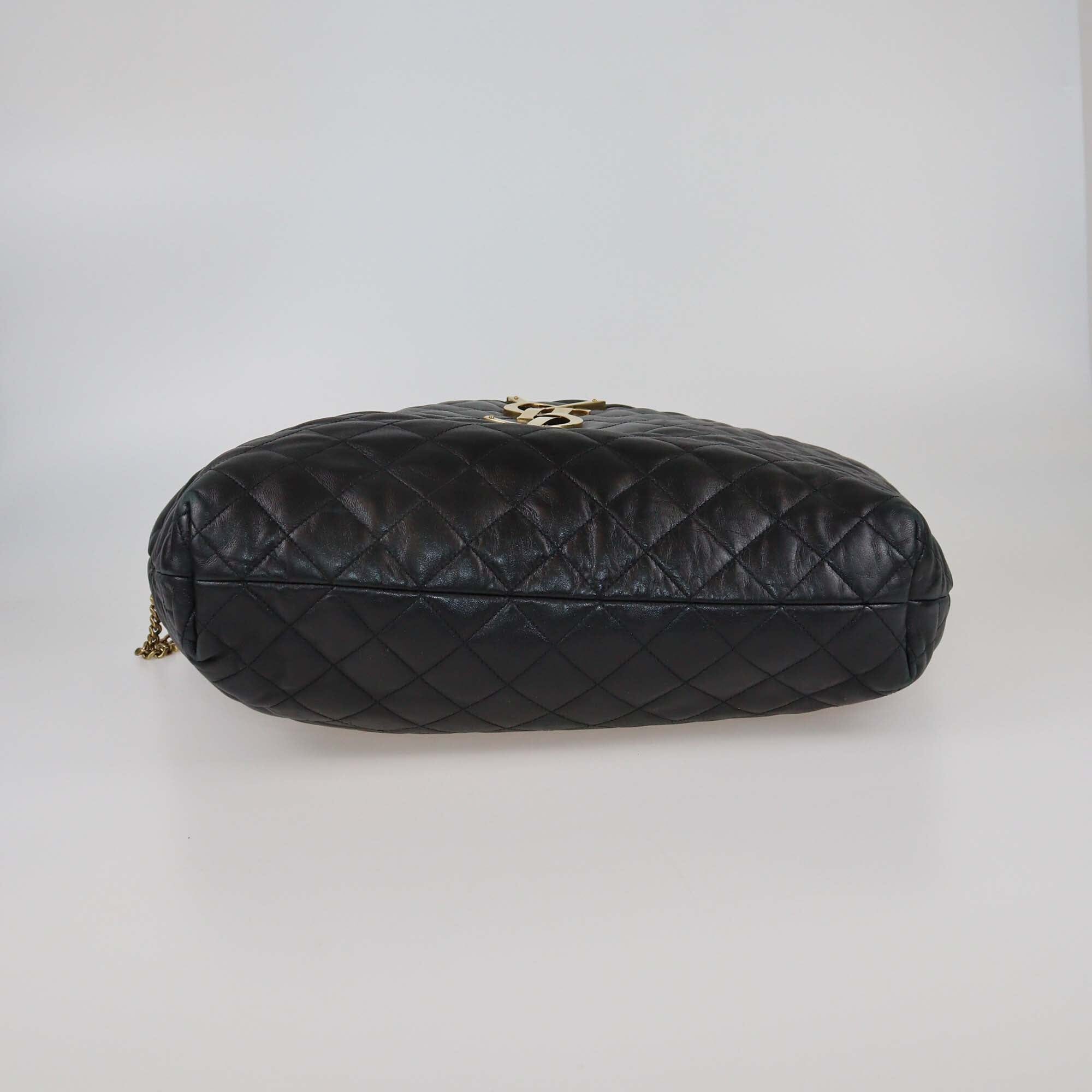 Saint Laurent Black Quilted Maxi ICare Shopping Bag Womens Saint Laurent 