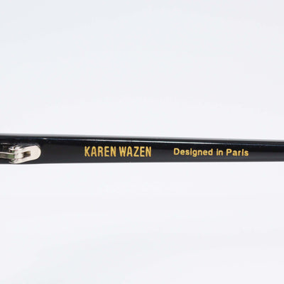 Karen Wazen Black Metal & Acetate Aria Olive Sunglasses