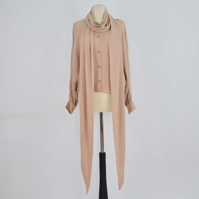 Loro Piana Beige Silk Ceramic Mandala Long Batwing Sleeves Patricia Shirt