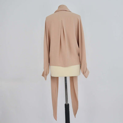 Loro Piana Beige Silk Ceramic Mandala Long Batwing Sleeves Patricia Shirt