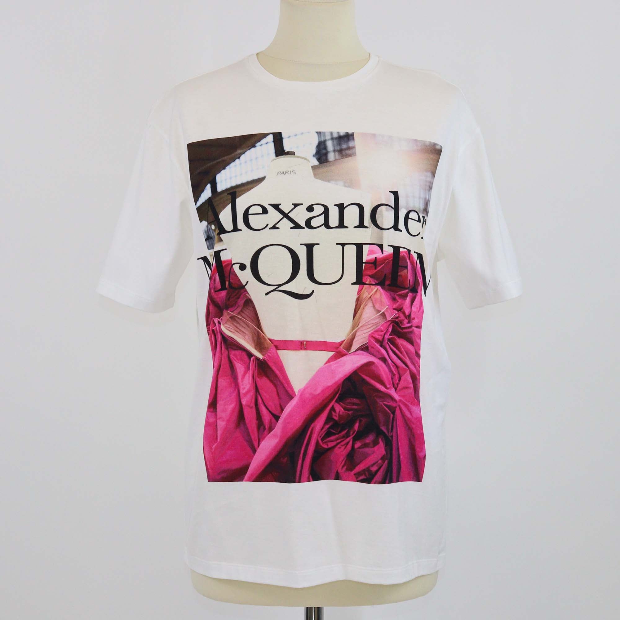 Alexander McQueen White Graphic Print Cotton T-Shirt