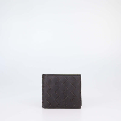 Bottega Veneta Dark Brown Intrecciato Leather Bifold Wallet