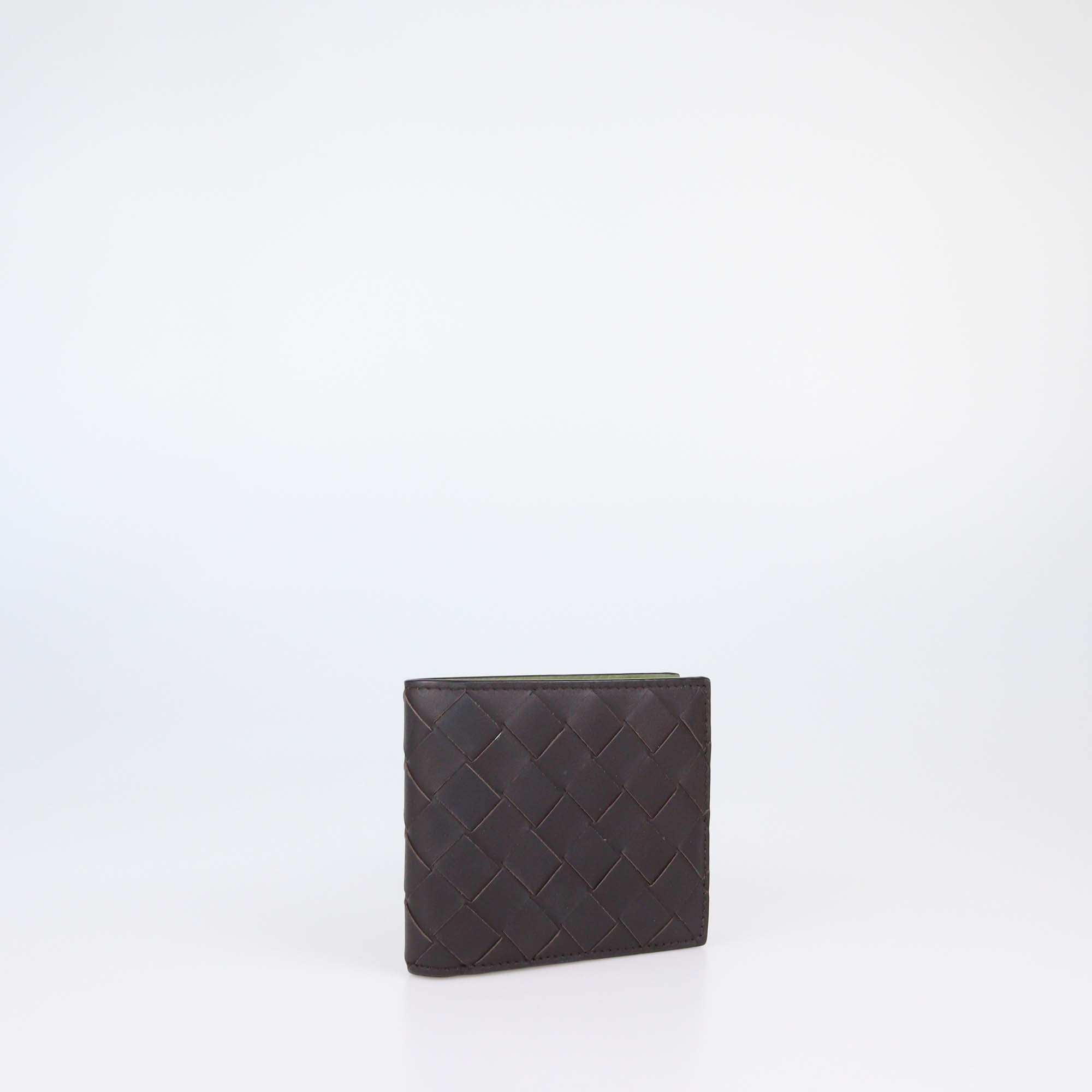 Bottega Veneta Dark Brown Intrecciato Leather Bifold Wallet