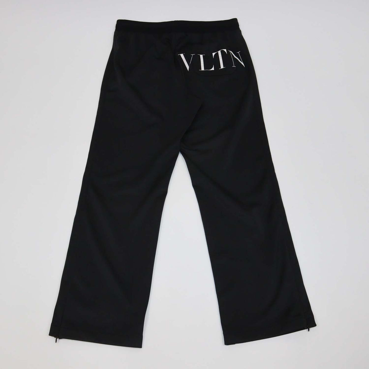 Valentino Black Polyester VLTN Straight Leg Pants