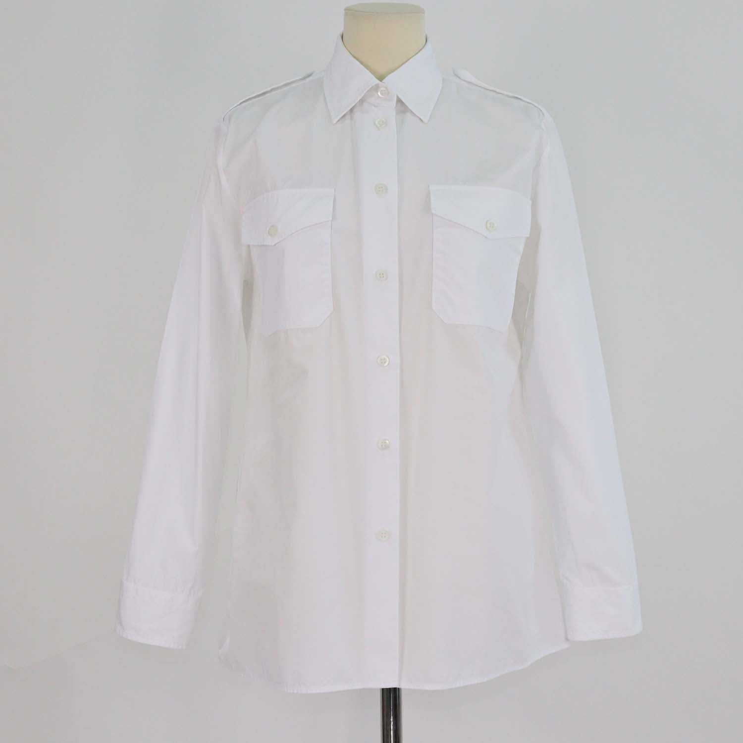 Prada White Cotton Point Button Front Shirt