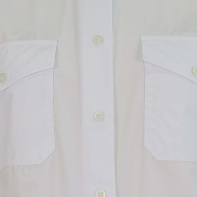 Prada White Cotton Point Button Front Shirt