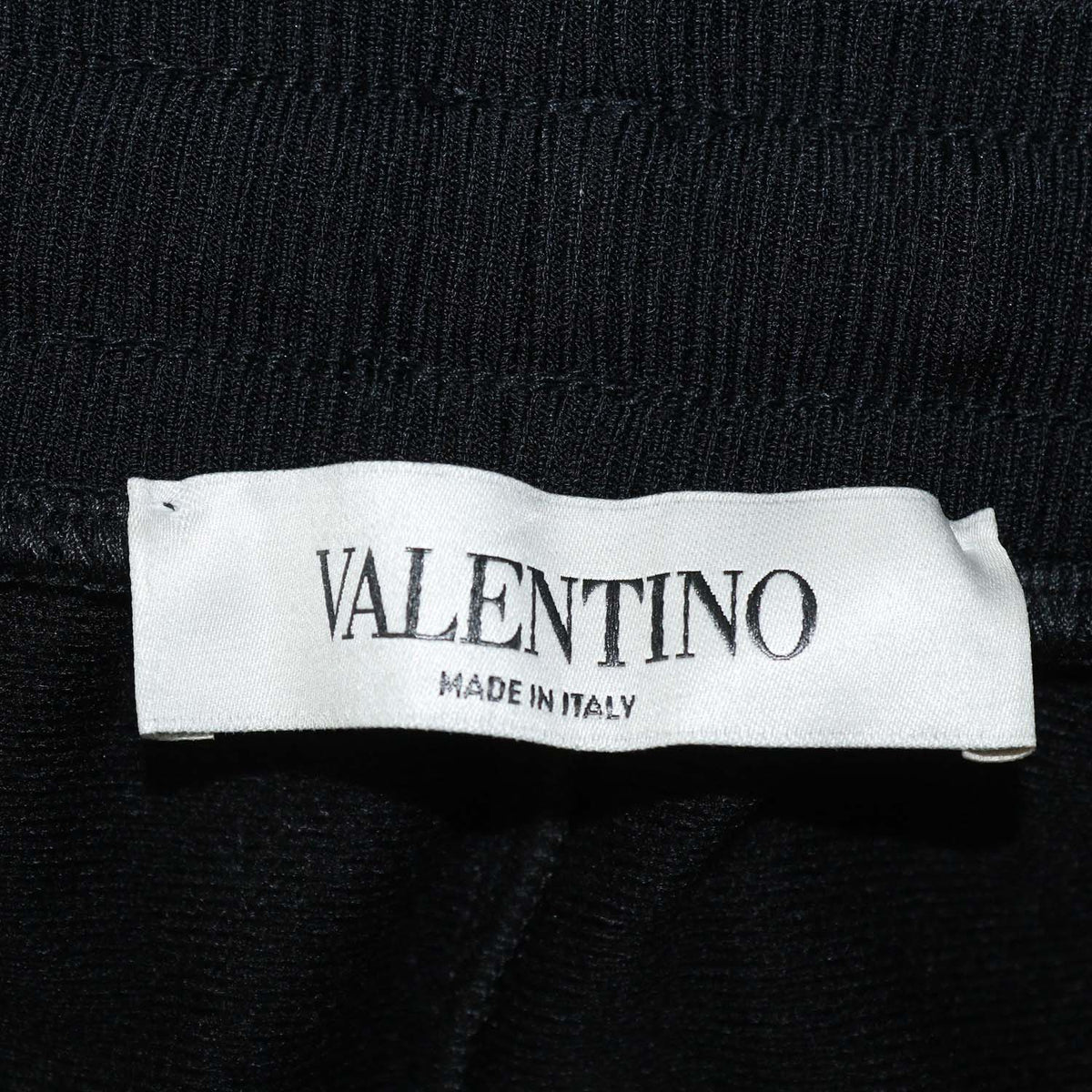 Valentino Black Polyester VLTN Straight Leg Pants