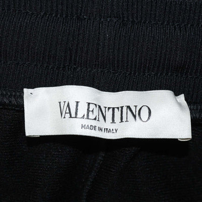 Valentino Black Polyester VLTN Straight Leg Pants