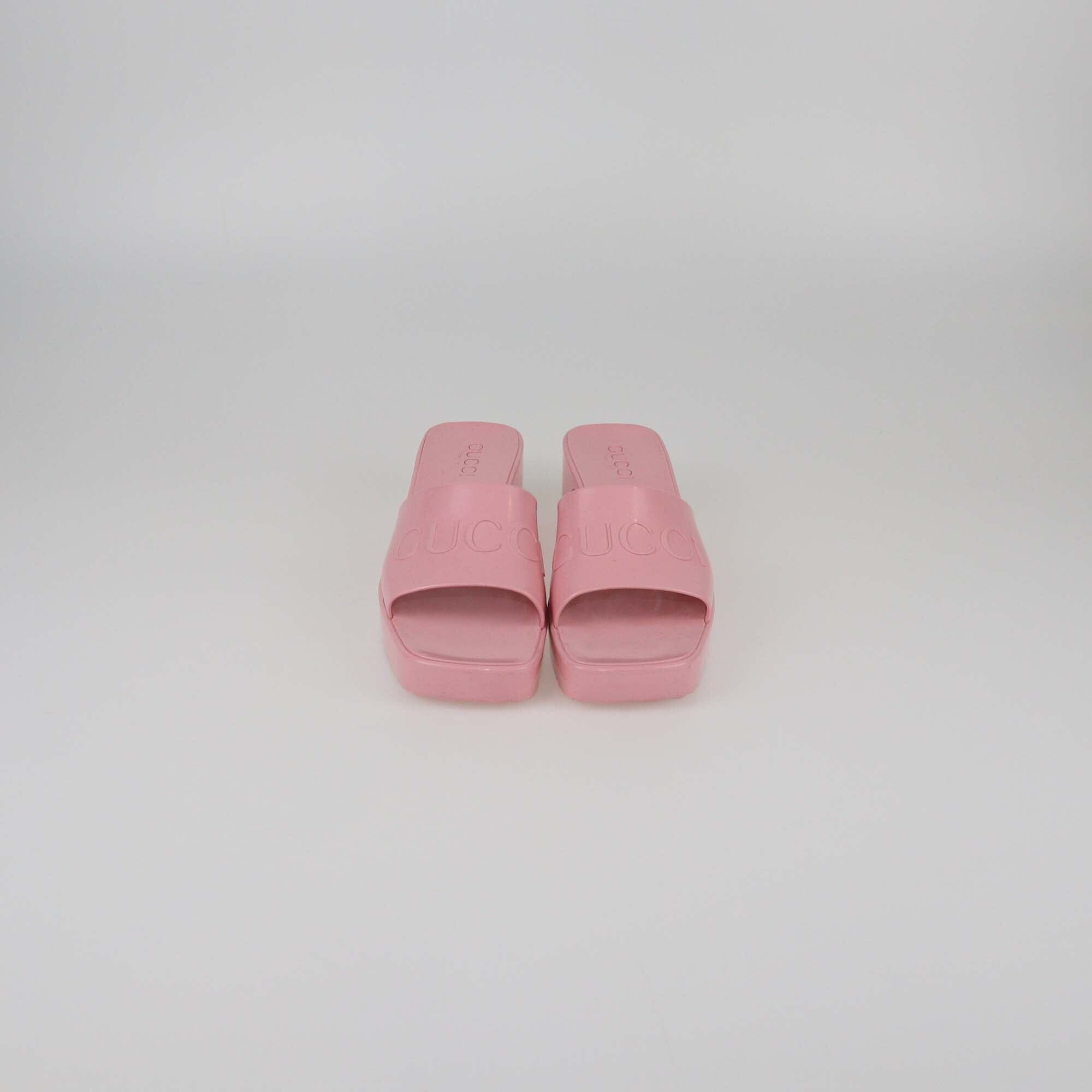 Gucci Pink Slide Sandals Womens Gucci 