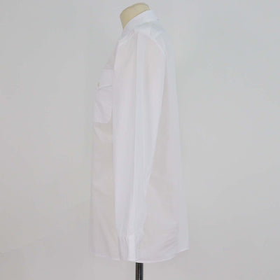 Prada White Cotton Point Button Front Shirt