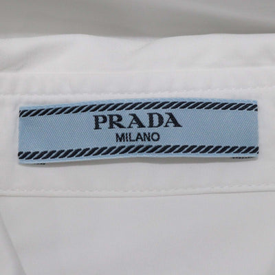 Prada White Cotton Point Button Front Shirt