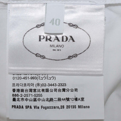 Prada White Cotton Point Button Front Shirt