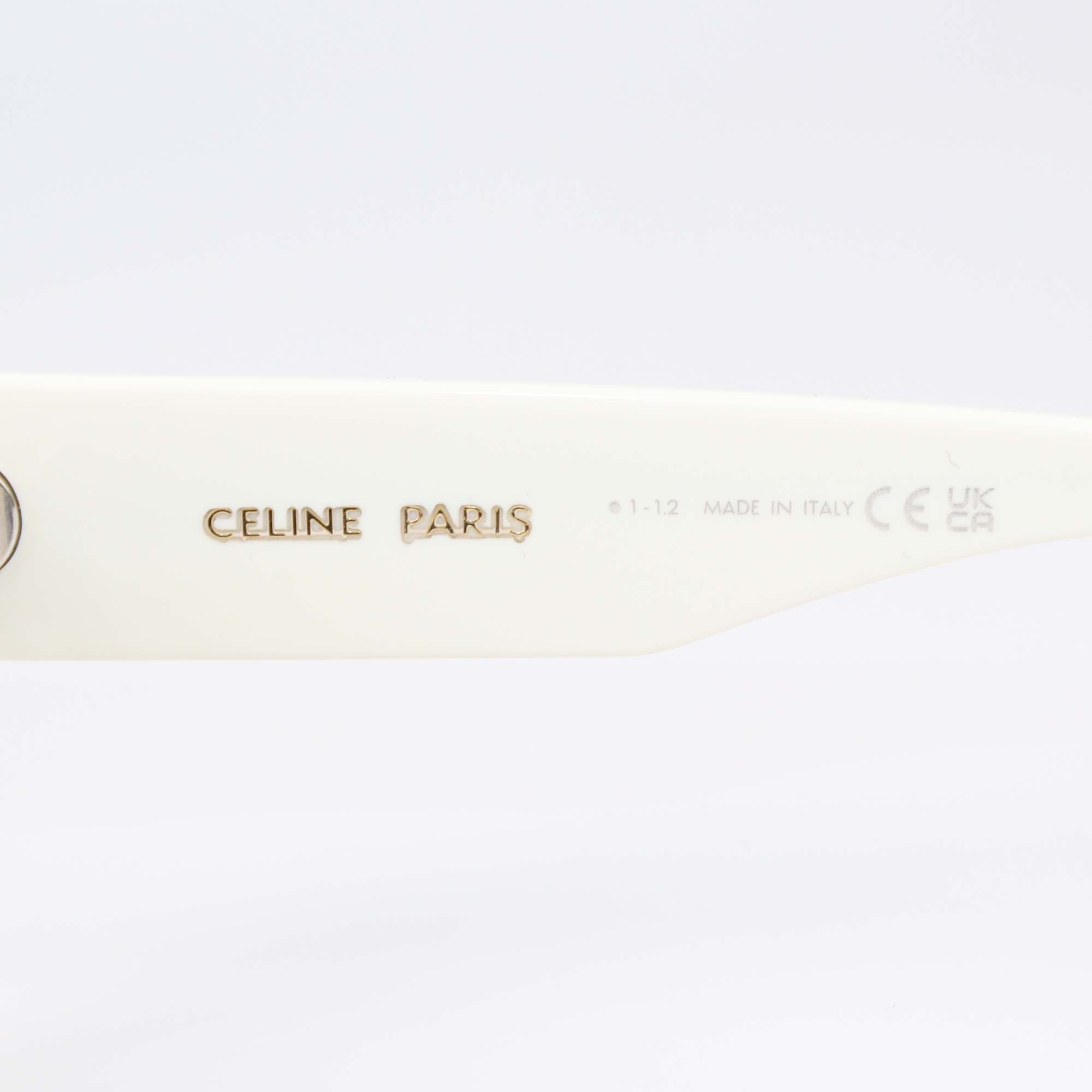 Celine White/Black Rectangular Sunglasses